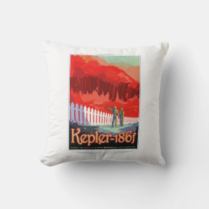 NASA Zukunft Reise Sci-Fi Poster - Kepler 186f Kissen