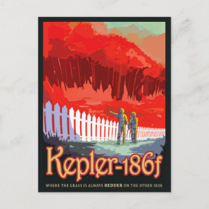 NASA Zukunft Reise Sci-Fi Poster - Kepler 186f Postkarte