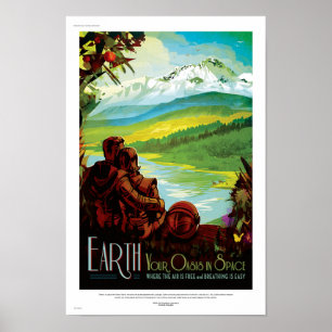 NASA Zukunftsreise Sci-Fi-Plakat - Planet Erde Poster