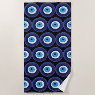 Nasar Evil Eye Protection Amulet Blue Beet Symbol Strandtuch
