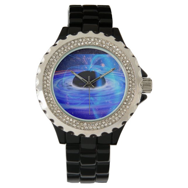 Nasas blaues schwarzes Loch Armbanduhr (Vorderseite)