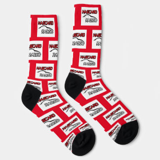 NASCARD RADIO Red Crew Socks Socken