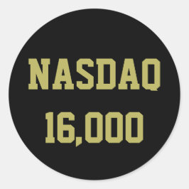 NASDAQ 16000 Stock Market Celebration Runder Aufkleber