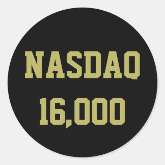 NASDAQ 16000 Stock Market Celebration Runder Aufkleber