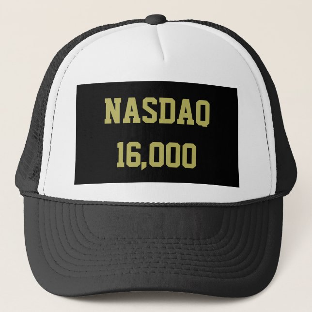NASDAQ 16000 Stock Market Celebration Truckerkappe (Vorderseite)
