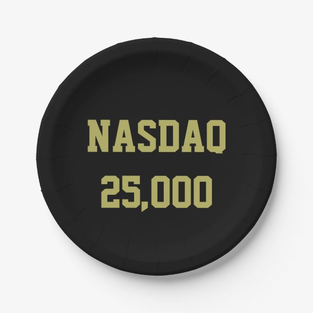 NASDAQ 25000 Börsenfeier Pappteller (Vorderseite)