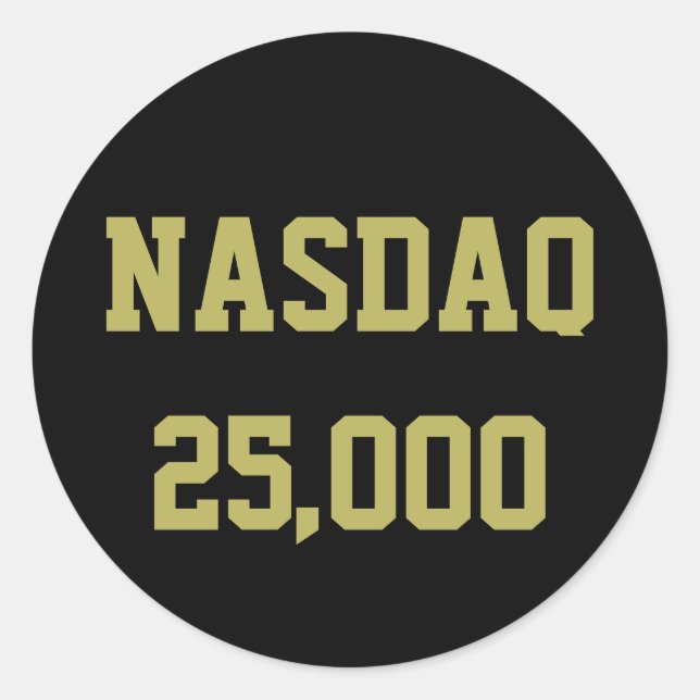 NASDAQ 25000 Börsenfeier Runder Aufkleber (Vorderseite)