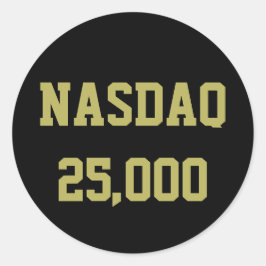 NASDAQ 25000 Stock Market Celebration Runder Aufkleber