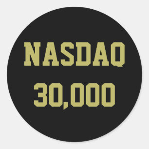 NASDAQ 30000 Börsenfeier Runder Aufkleber