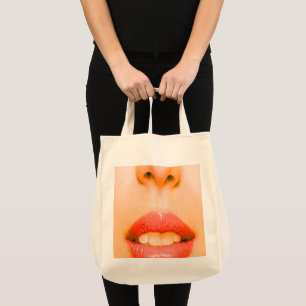Nase und Mouth Große Totbeutel Tragetasche