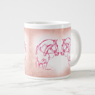 Nase, zum der großes Herz-großen Tasse zu rieche
