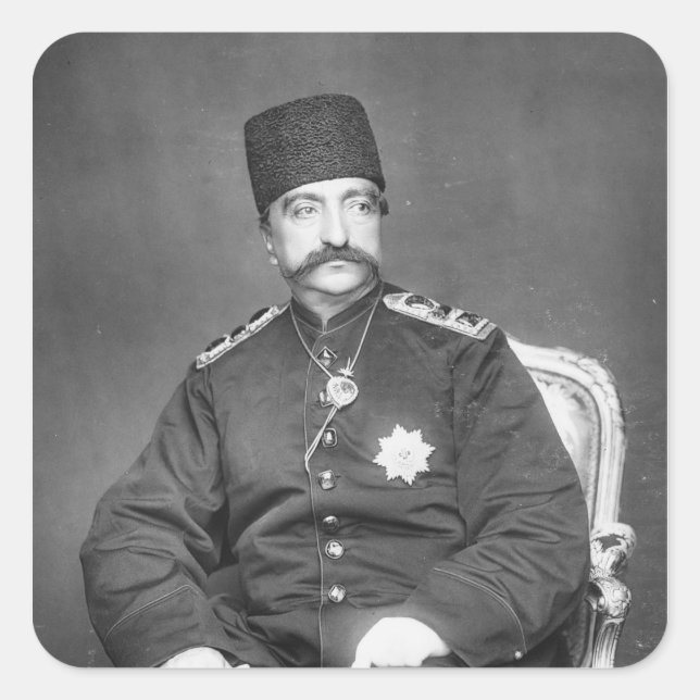 Naser al-Din Shah Qajar von Persia Quadratischer Aufkleber (Vorderseite)
