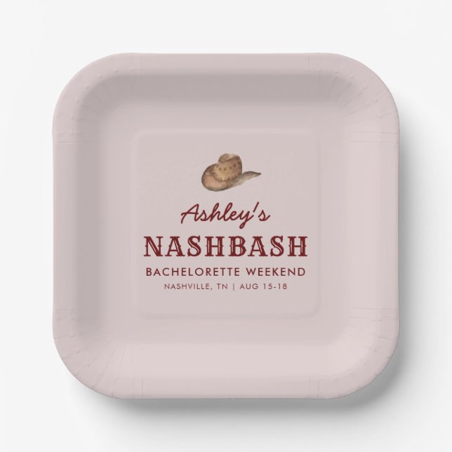 Nash Bash Nashville Junggeselinnen-Abschied Weeken Pappteller (Vorderseite)