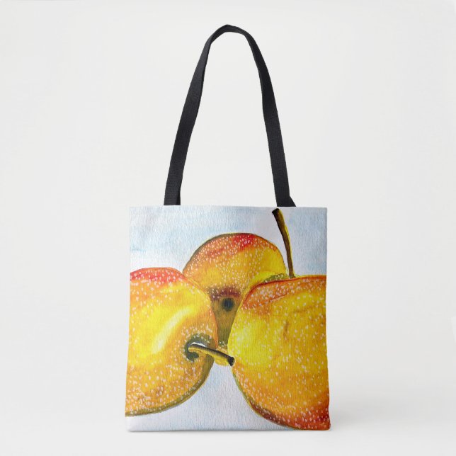 Nashi-Birne-gelbe Aquarellfrucht Tasche (Vorderseite)