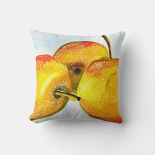 Nashi Birnen Gelbe Aquarellfrucht Kissen