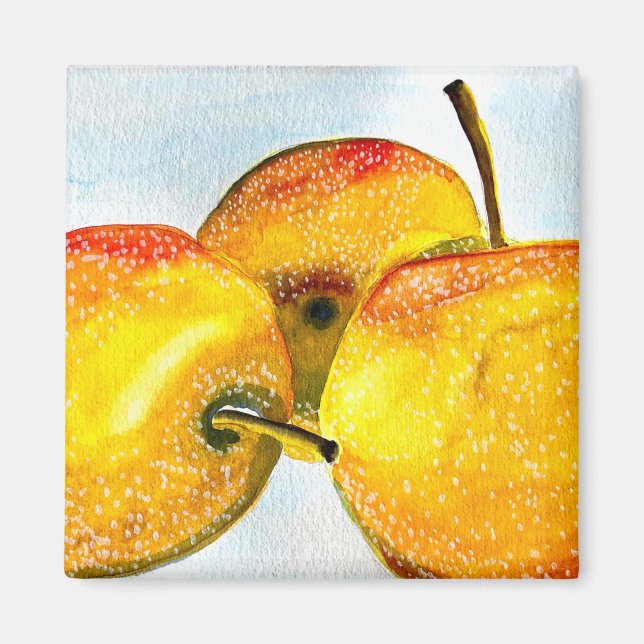 Nashi Birnen Gelbe Aquarellfrucht Magnet (Vorne)