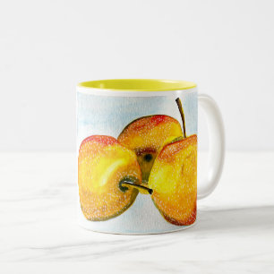 Nashi Birnen Gelbe Aquarellfrucht Zweifarbige Tasse