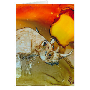 Nashorn am Sonnenuntergang