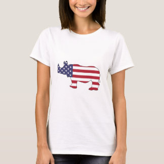 Nashorn - amerikanische Flagge T-Shirt