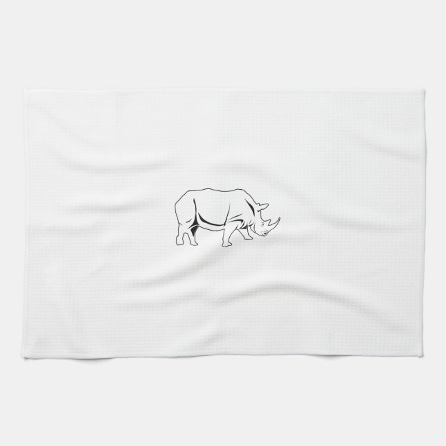 Nashorn Geschirrtuch (Horizontal)