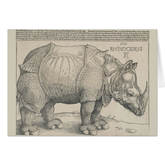 Nashorn, Holzschnitt durch Albrecht Durer Karte