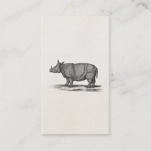 Nashorn-Illustration aus dem 19. Jahrhundert - Rhi Visitenkarte