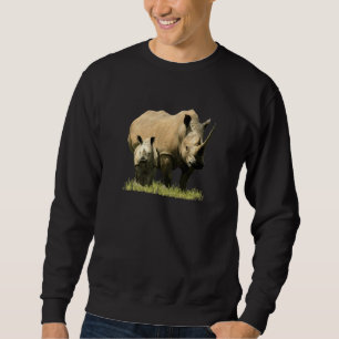 Nashorn-Mama mit Baby auf Safari in Kenia Afrika Sweatshirt