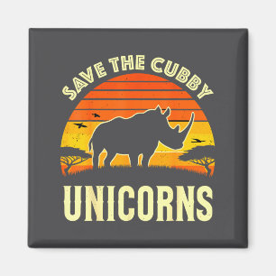 Nashorn rette die Cubby-Einhörner Nashorn  Magnet