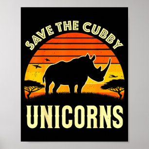 Nashorn rette die Cubby-Einhörner Nashorn Poster