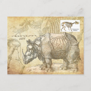 Nashorn und Skelett aus dem 16. Jahrhundert Postkarte