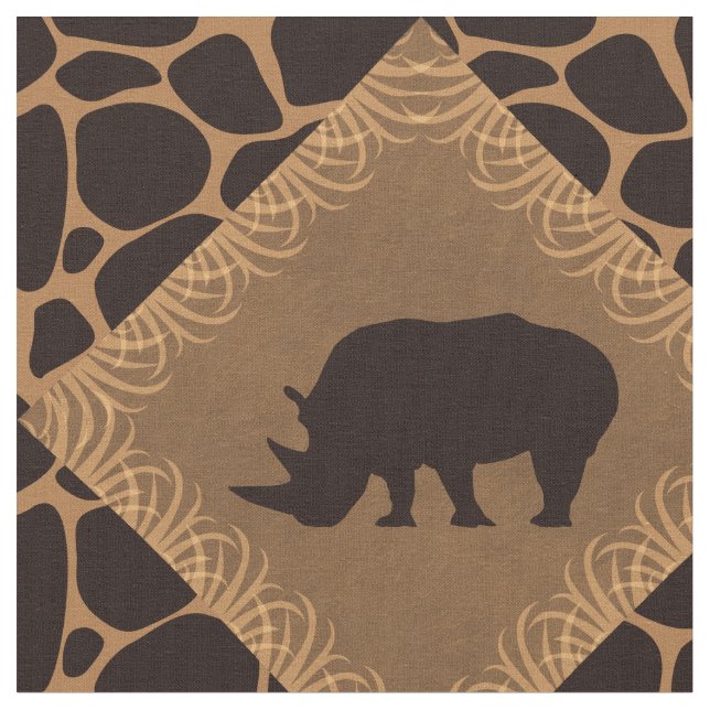 Nashorn und Tier-Druck-Diamant-Muster Stoff (Nahaufnahme)