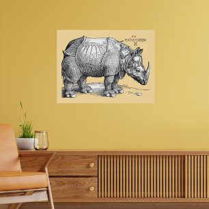 Nashorn von Albrecht Dürer 1515 Holzschnitt Poster