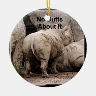 Nashorn-Weihnachtsverzierung Keramikornament