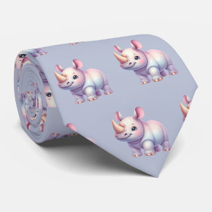 Nashörner Rhinozeros Modern Kawaii Süße Babys Krawatte