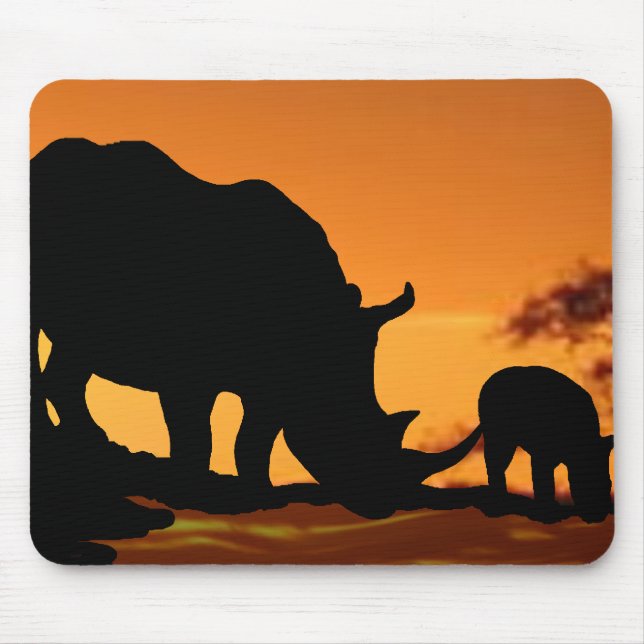 Nashornfamilie Mousepad (Vorne)