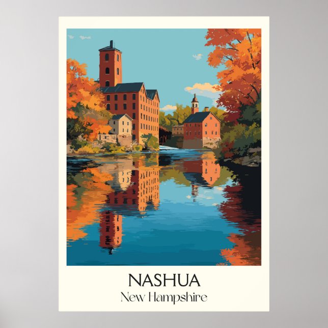 Nashua New Hampshire Mühlenstadt Poster (Vorne)