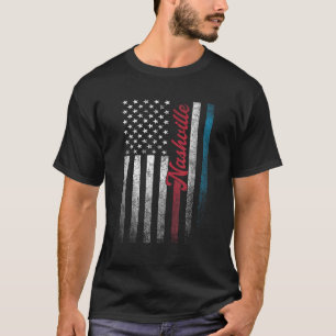 Nashville 4. Juli American Flag America Patrio T-Shirt