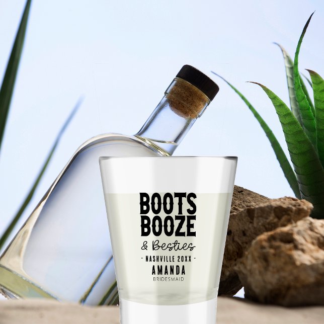 Nashville Bachelorette Boots Boots Booze Besties C Schnapsglas (Von Creator hochgeladen)