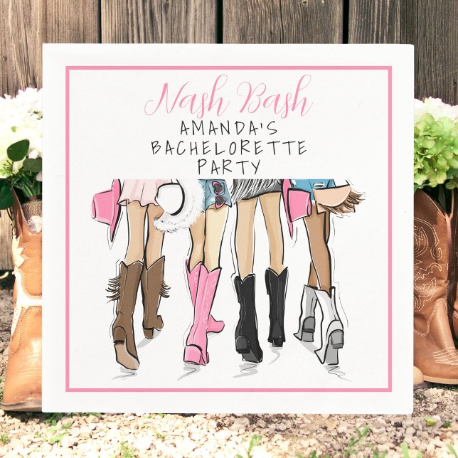 Nashville Bachelorette Hand Drawn Mode Serviette (Von Creator hochgeladen)