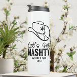 Nashville Bachelorette Party Custom Bridesmaid Thermosbecher<br><div class="desc">Do you need a funny bachelorette party favor? Do you want to show your friends how much you care about them by giving them something unique and fun? If so, then buy these Nashville bachelorette party custom bridesmaid tumblers! These tumblers are perfect for any bachelorette party, and they make the...</div>