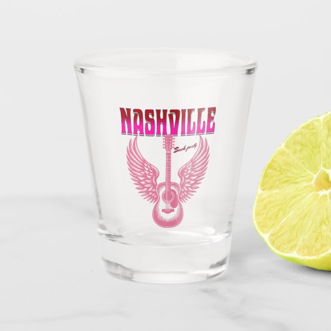 nashville bachelorette party pink guitar schnapsglas (Vorderseite)