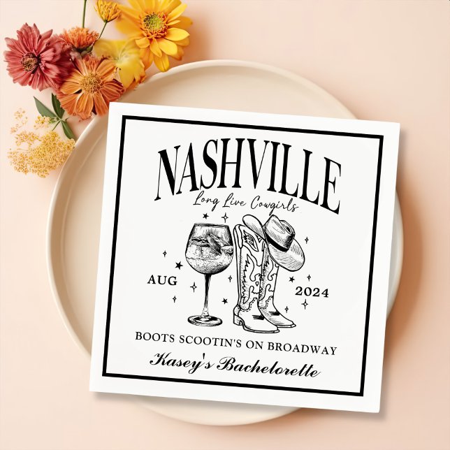Nashville Bachelorette Rodeo Cocktail Serviette (Von Creator hochgeladen)