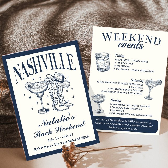 Nashville Bachelorette Rodeo Cocktail Tour Einladung (Von Creator hochgeladen)