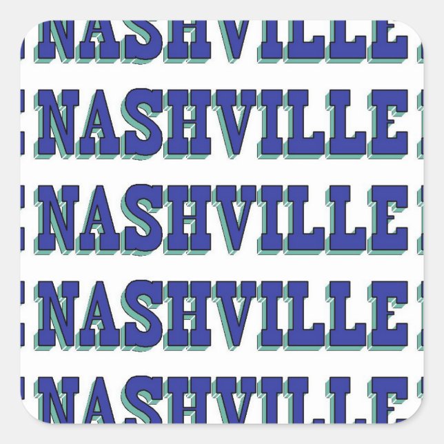 Nashville Blue Block Quadratischer Aufkleber (Vorderseite)