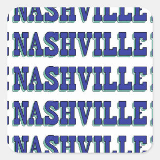 Nashville Blue Block Quadratischer Aufkleber