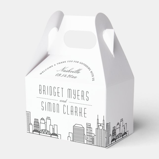 Nashville | City Skyline Gastgeschenk Hochzeit Geschenkschachtel (Vorderseite)