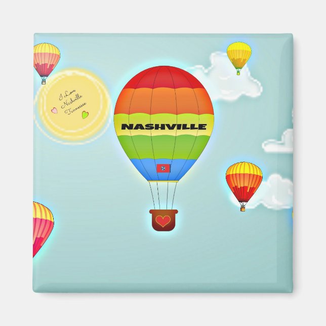 Nashville Colorful Hot Air Ballon Magnet (Vorne)