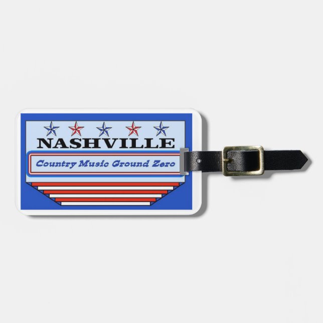 Nashville-Countrymusik-Bodennullpunkt Gepäckanhänger (Vorderseite horizontal)