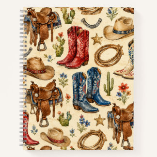 Nashville Cowboy-Stiefel Sattel Western Notizbuch