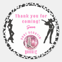 Nashville Cowgirl Disco Rodeo Bachelorette Runder Aufkleber